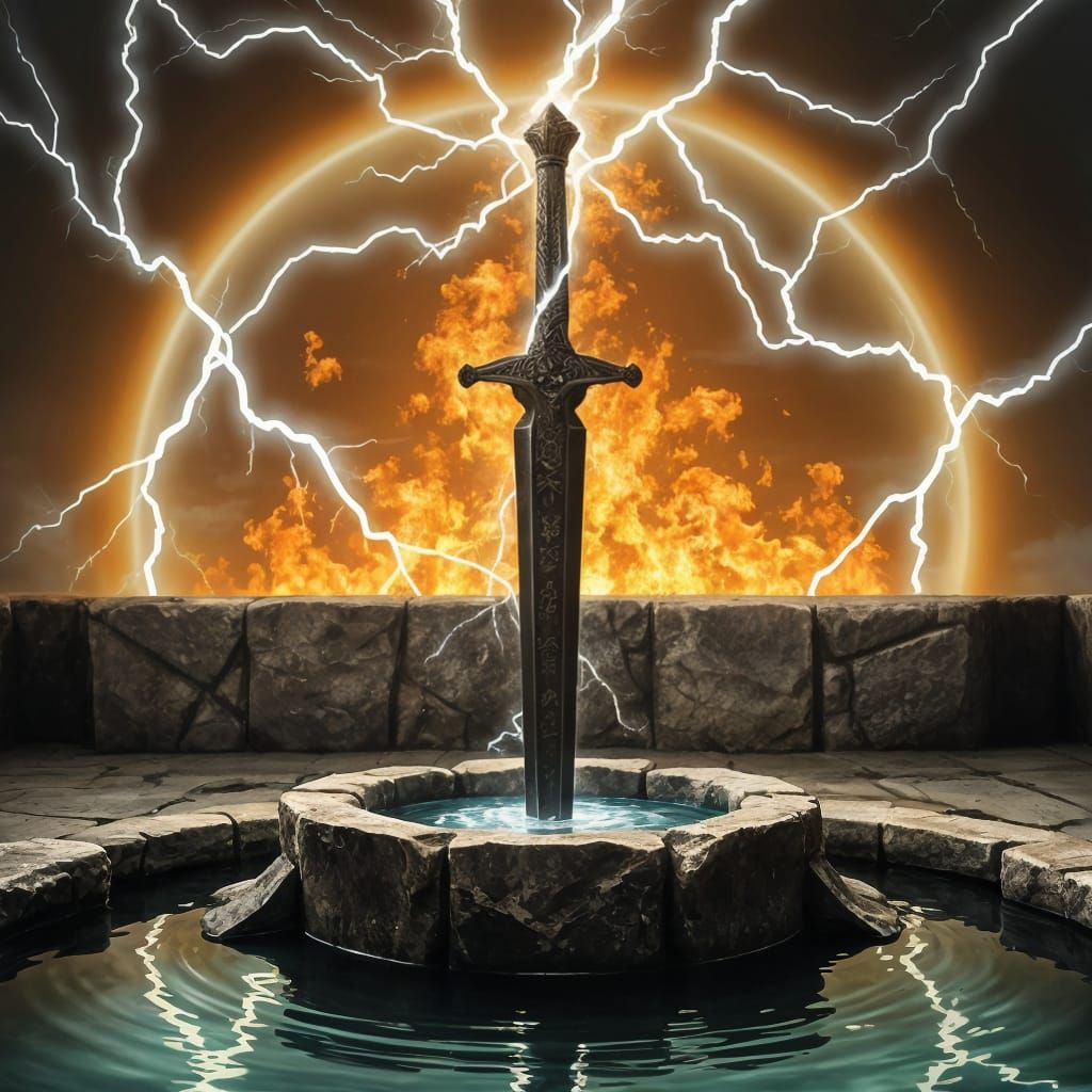 Epic Lightning Sword on Ancient Altar