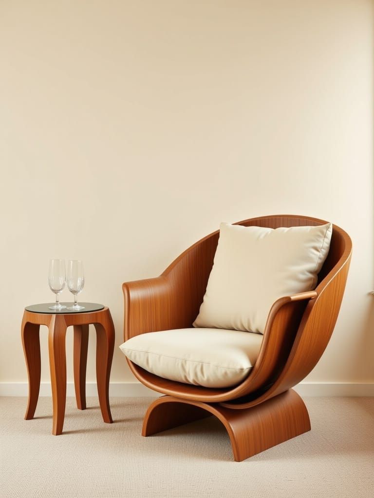 Surreal Wooden Furniture Set with Organic Design