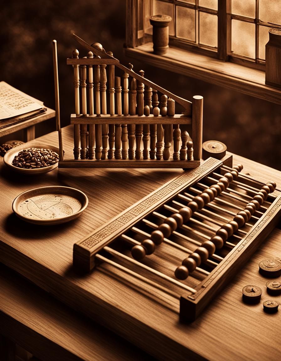 Vintage Abacus Still Life with Dynamic Lighting