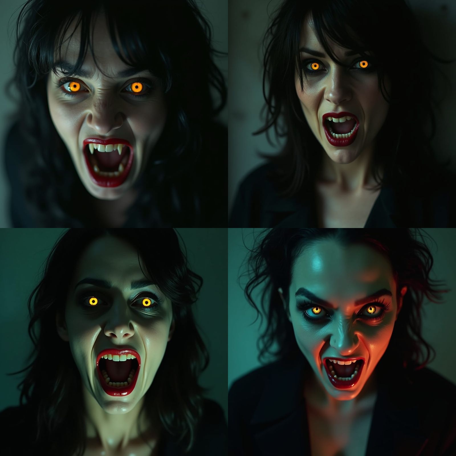 Dramatic Film Still of a Female Vampire