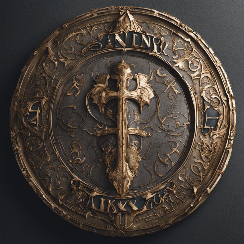 Saint Louis IX Medallion: Detailed Matte Painting