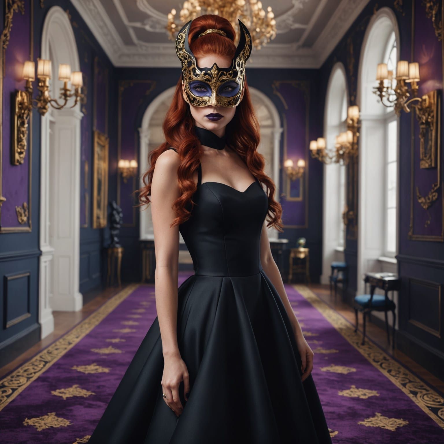 Masquerade Ball Portrait in Detailed Digital Painting