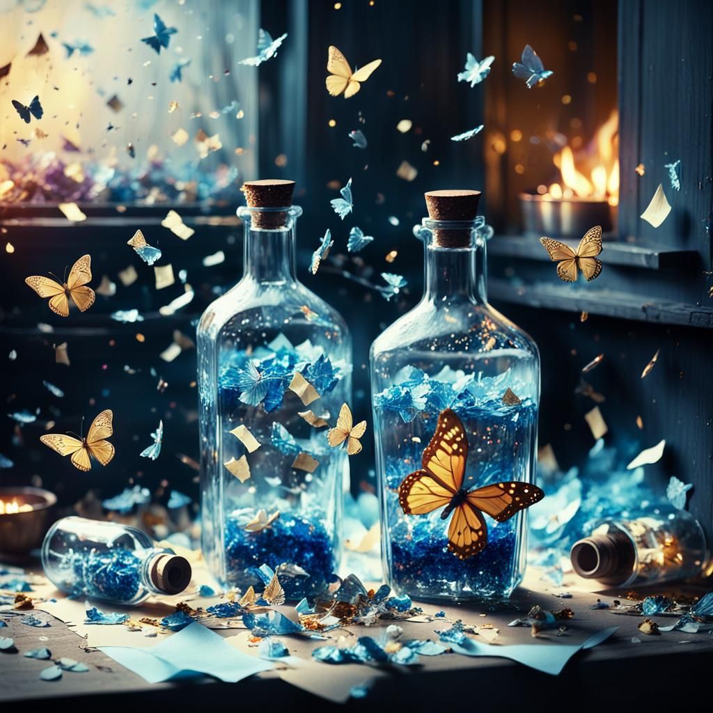 Bottles of Chaos and Hope in Cinematic Style