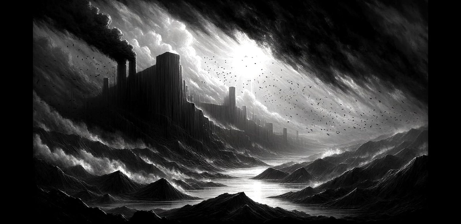 Monochromatic Dark Landscape in Total Black