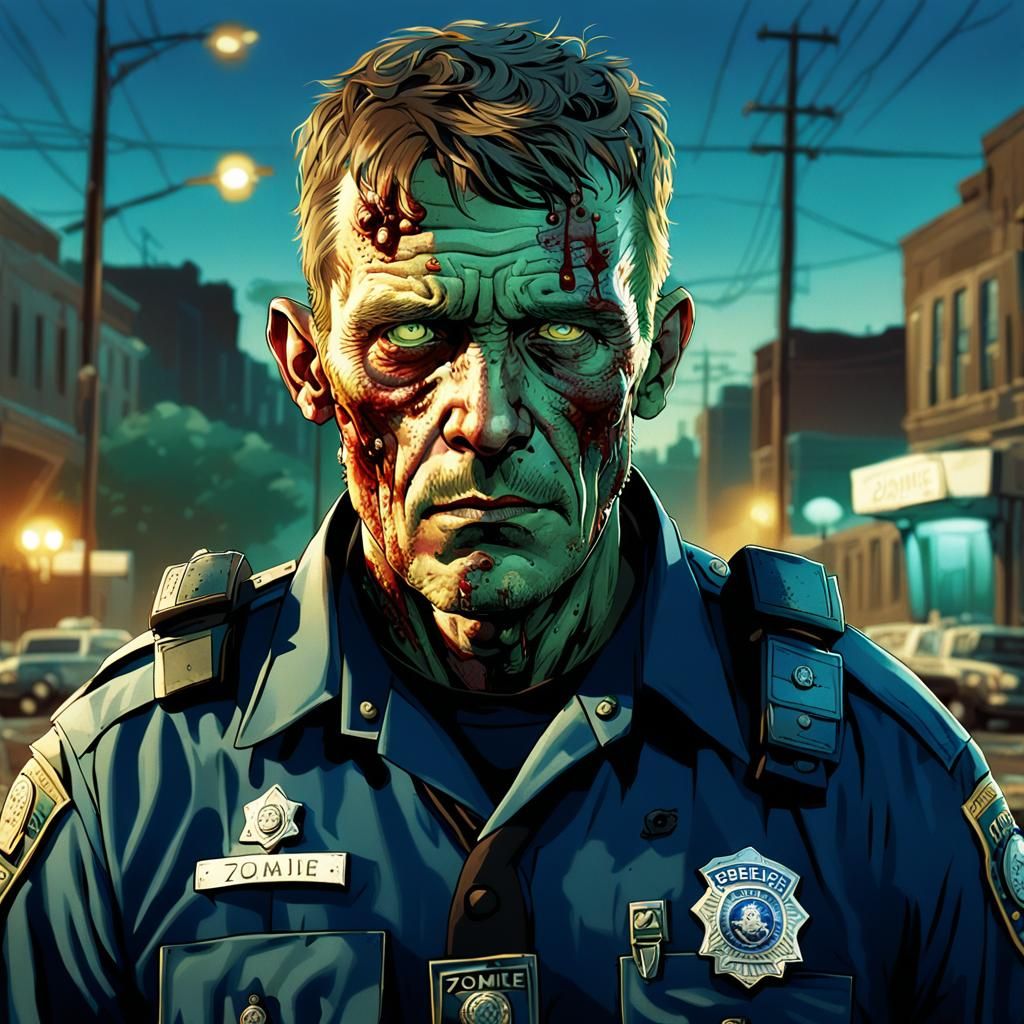 Worn Officer Jenson Miller in a Desolate Zombie Apocalypse L...