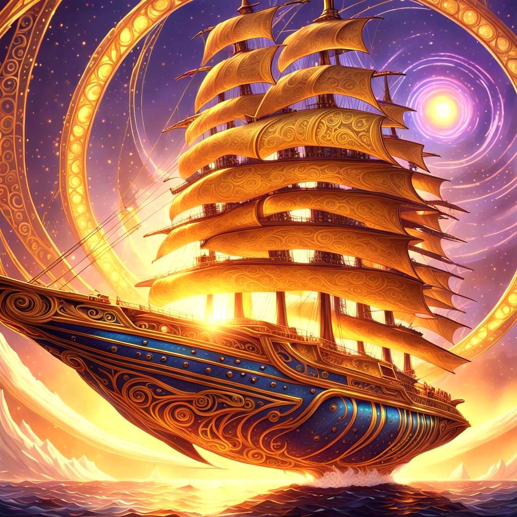 Golden Sparks Ship: A Stunning Visual Wonder