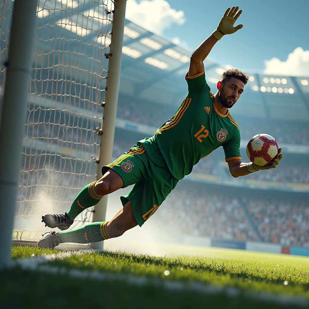 Goalkeeper Danilo's Incredible Save: Fantasy Concept Art