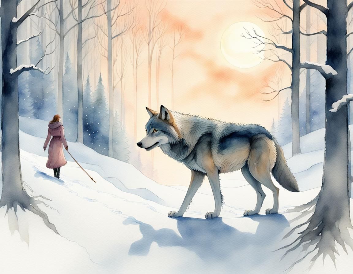 Magical Forest Walk: Watercolor and Pencil Sketch