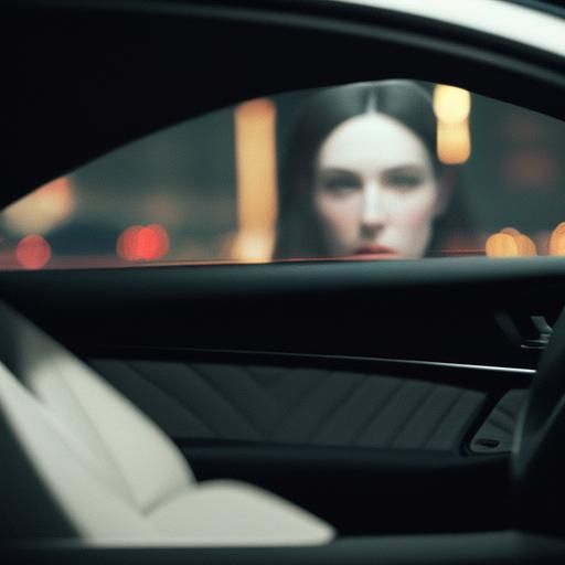 Noir Car Scene at Night in an Abstract Style