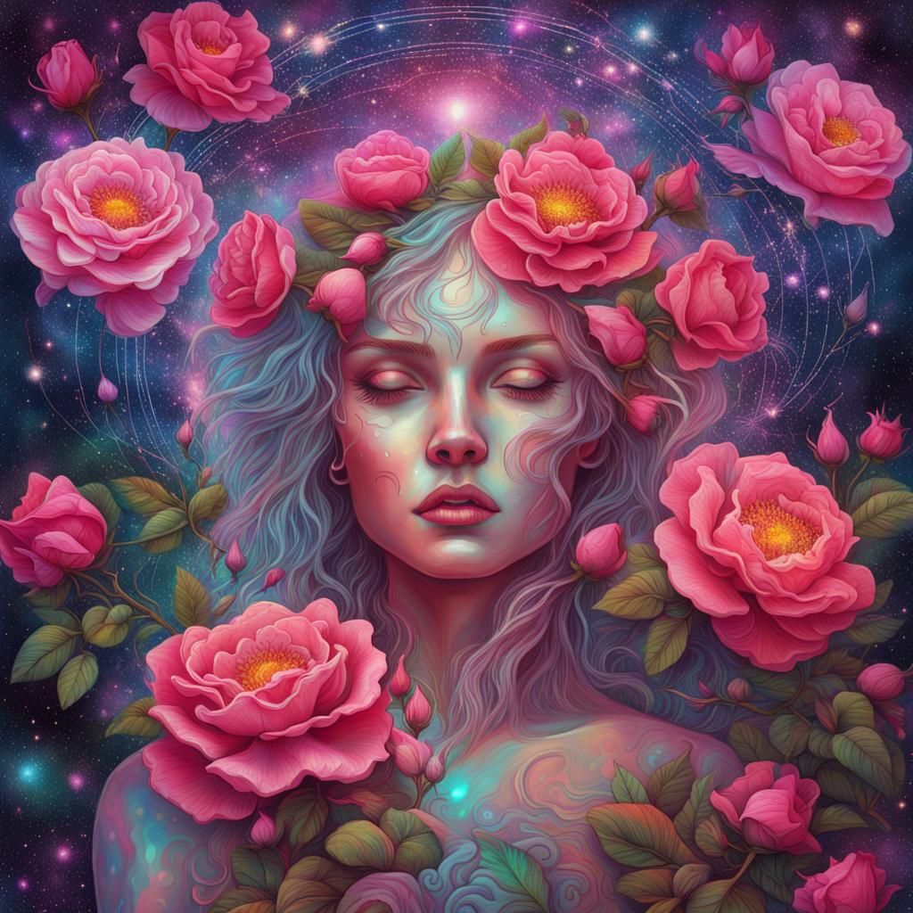 Wild Roses in Holographic Cosmic Illustration