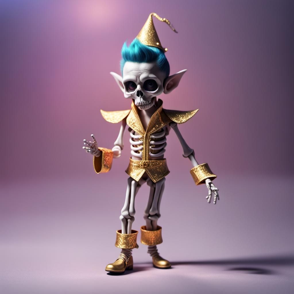 Mini Skeletal Elf as Elvis in Las Vegas