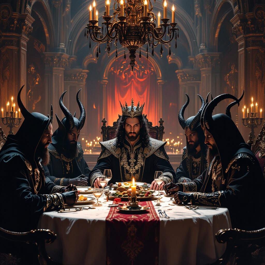 Antichrist's Demonic Dinner Interrupted by Glorious Jesus