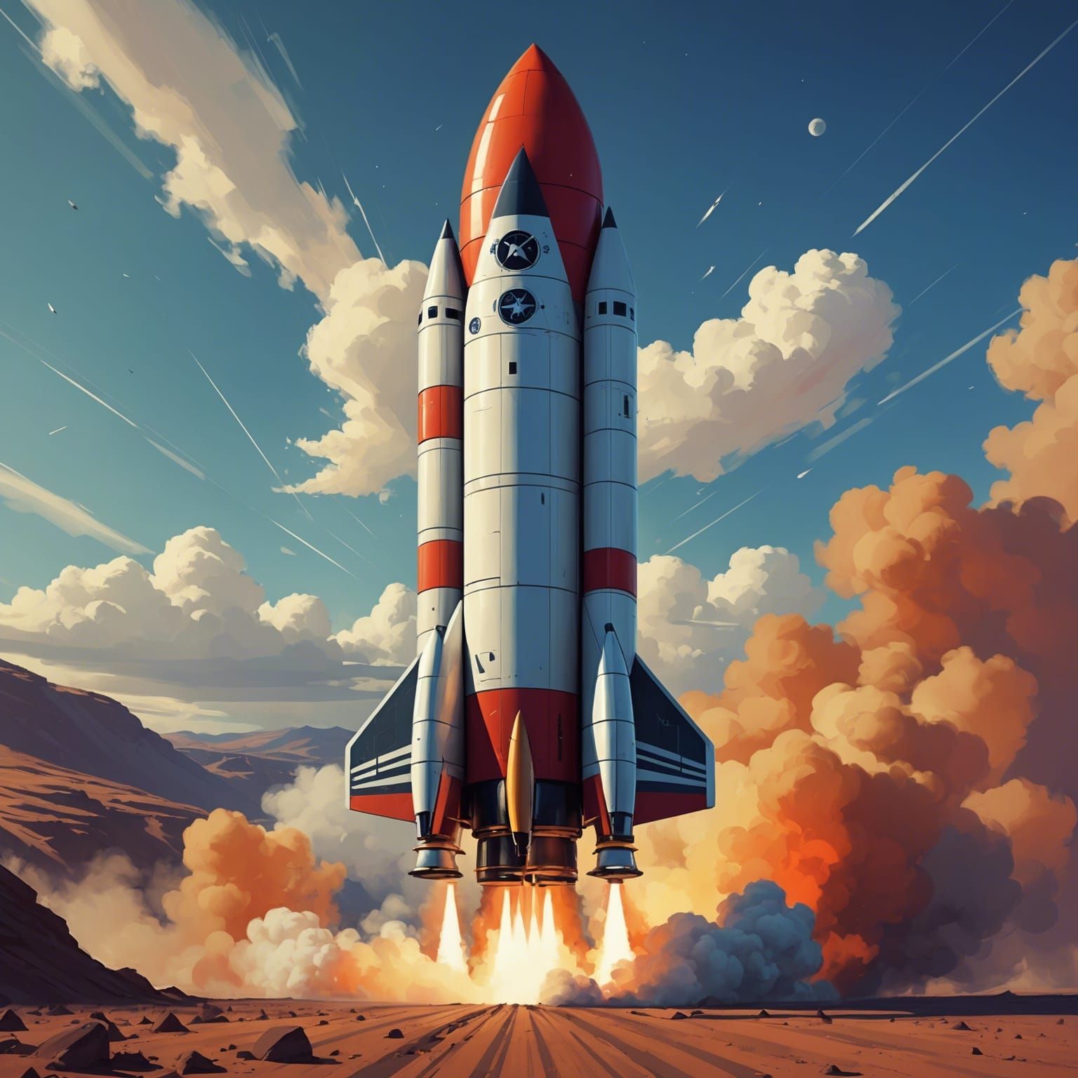 George Stephenson's Rocket: Detailed Digital Art