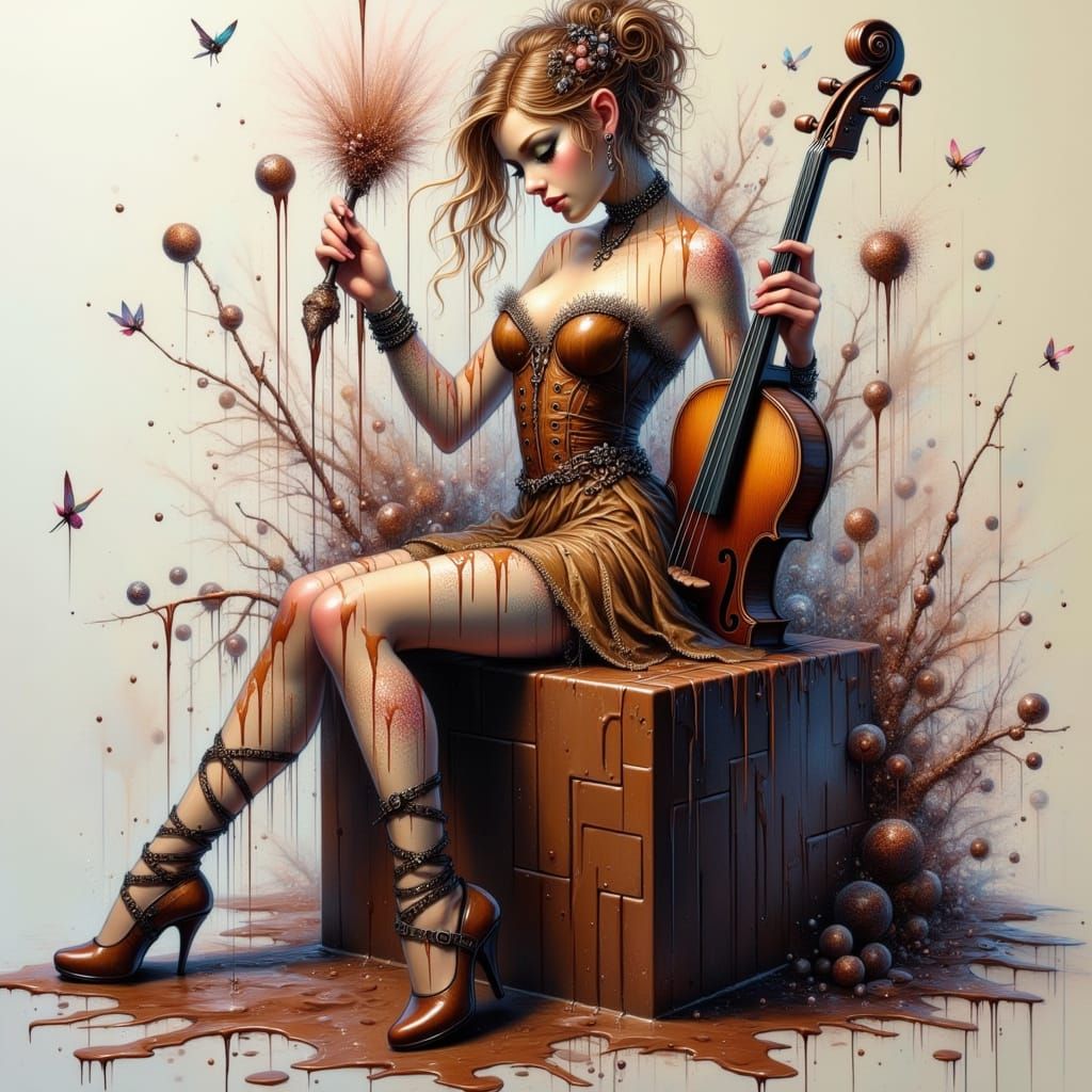Chocolate Violinist in Fairy Punk Style