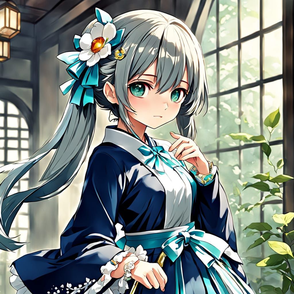 Elegant Anime-Style Digital Art