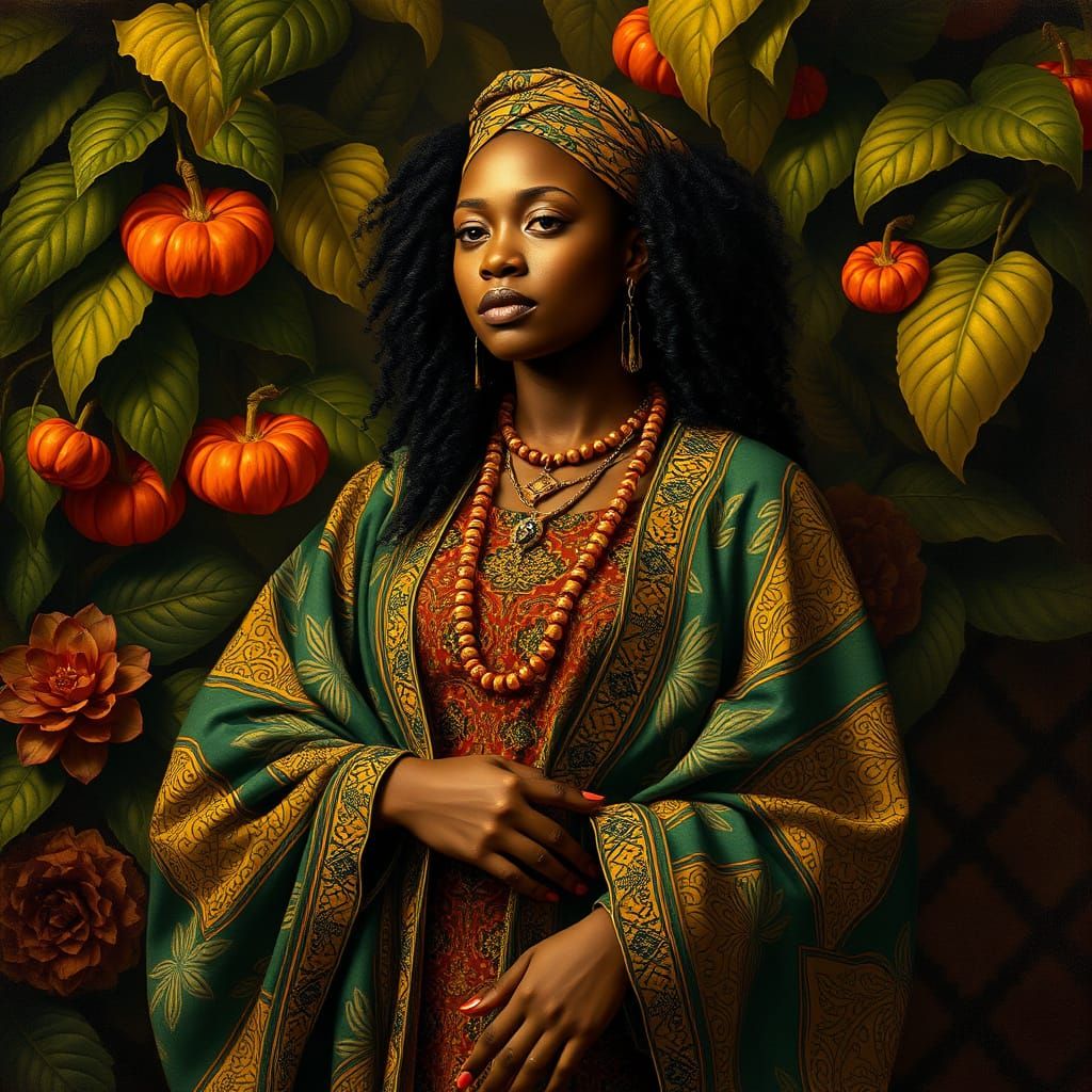 African American Woman Embodies Pan African Pride in Renaiss...