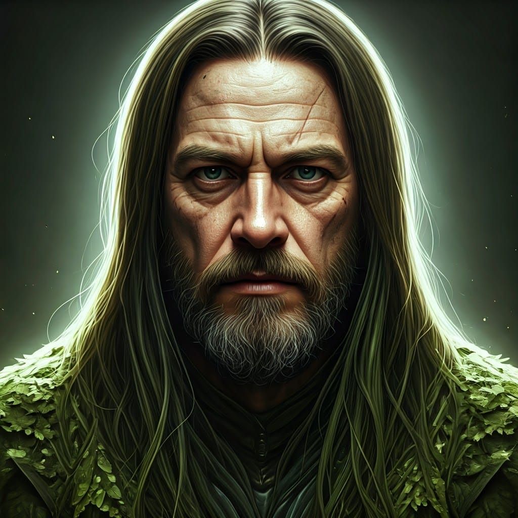 Swamp Portrait in Hyperdetailed Painting Style