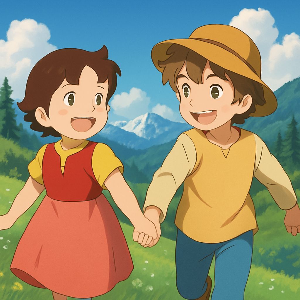 Heidi and Peter in Anime Style