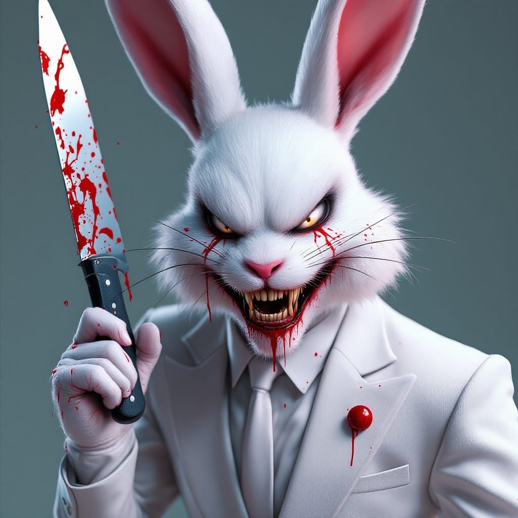 Anthro white bunny ,