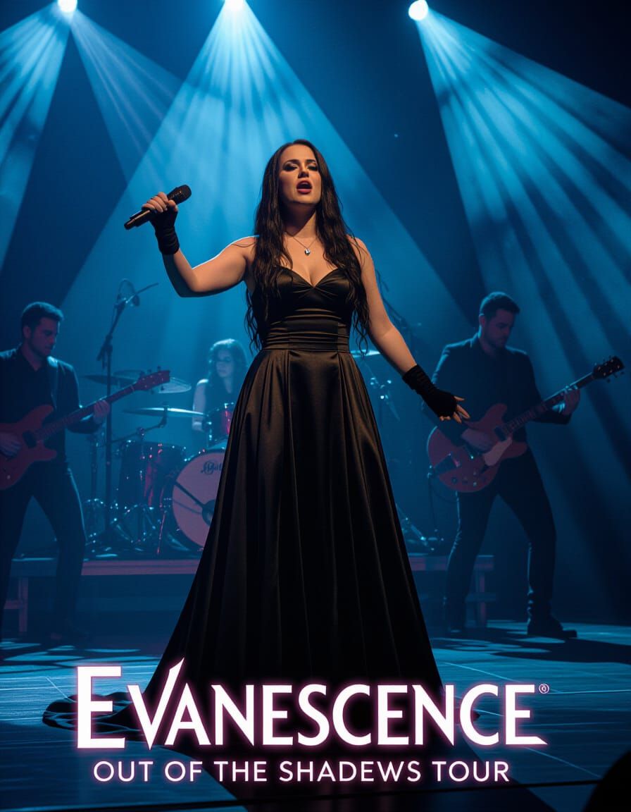 Amy Lee Sings in a Neon-Lit Cyberpunk Concert