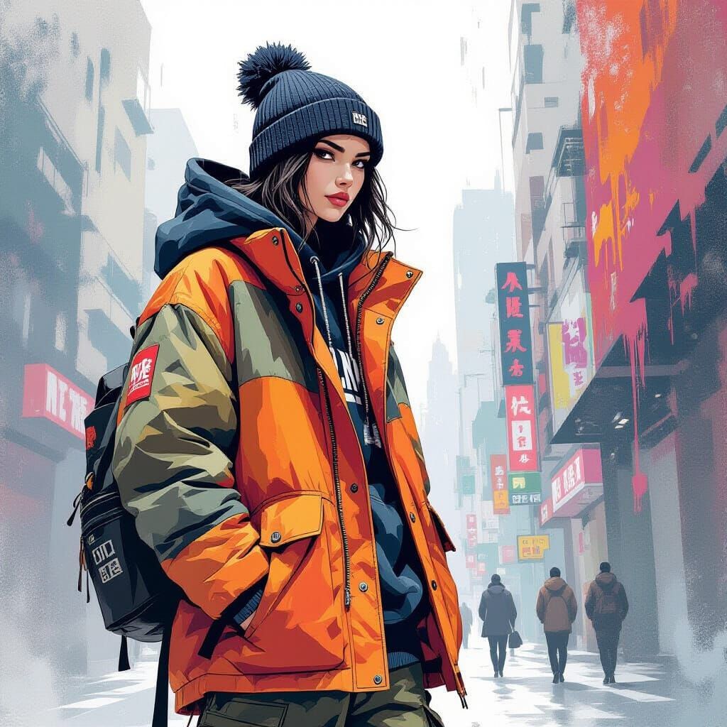 Oversized Streetwear Fashion in Graphic Novel Style