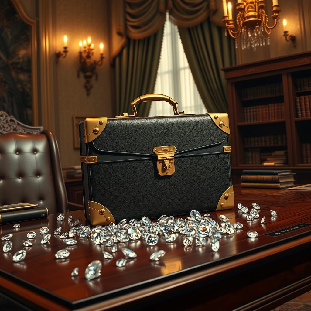 Luxurious Office Scene in Opulent Aesthetic