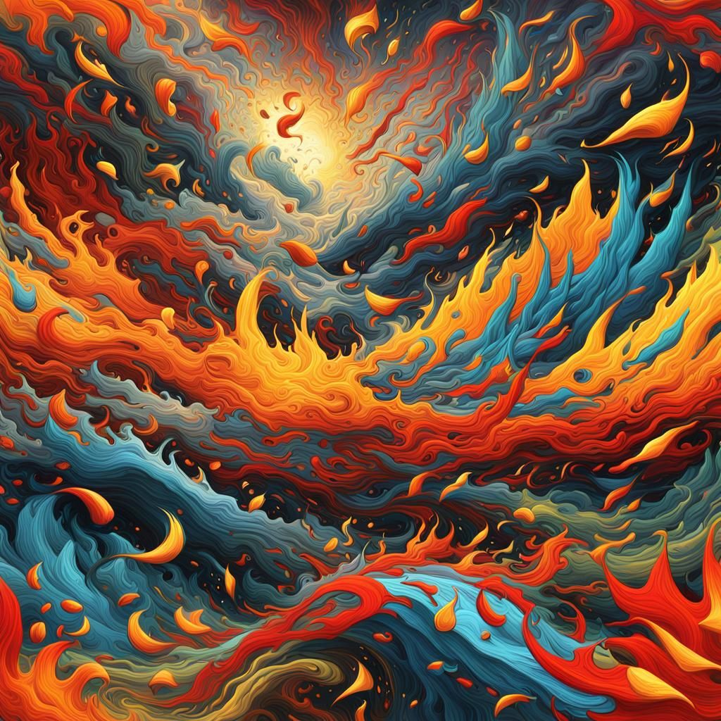 Colorful Abstract Pentecost Art in Cartoon Style