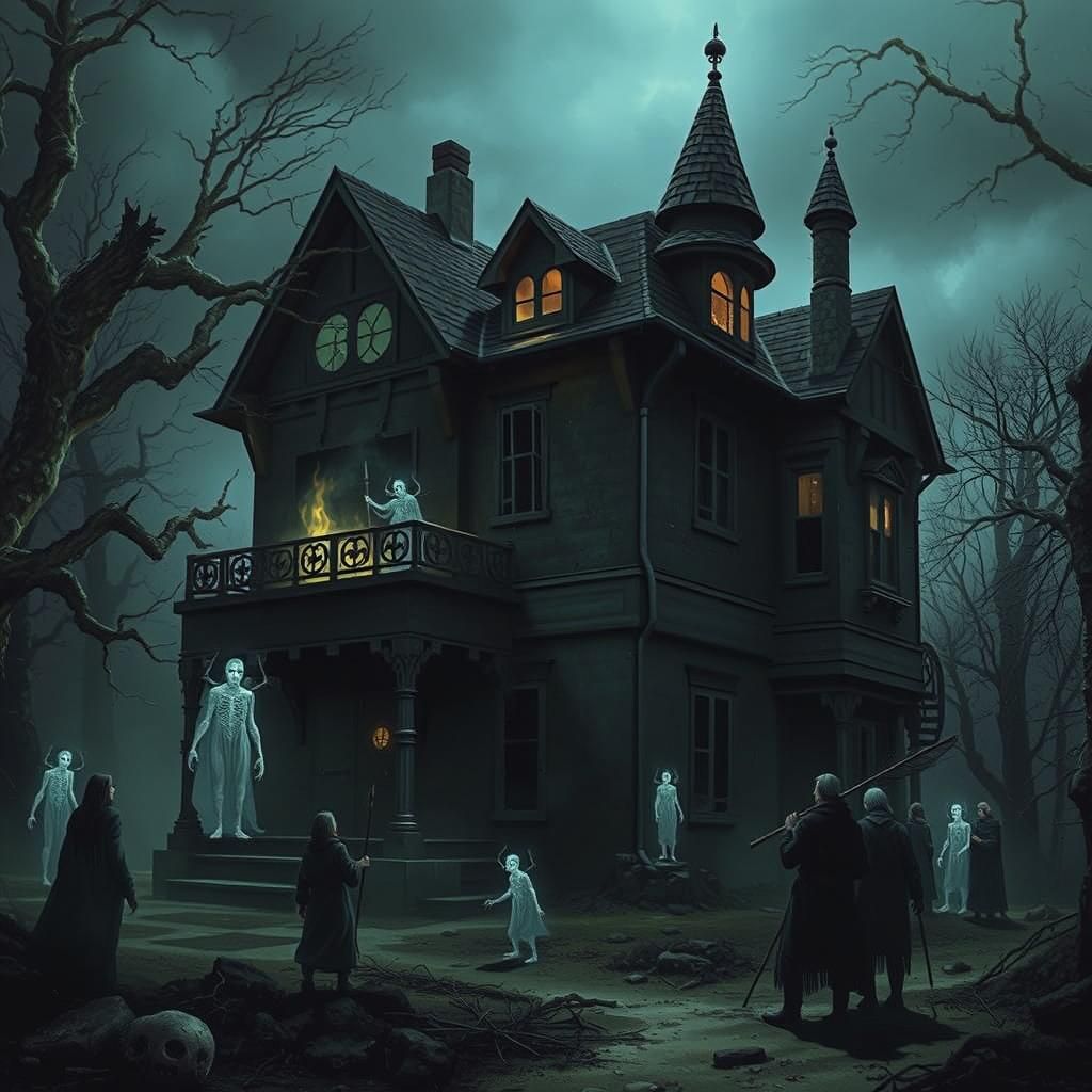 Celtic Samhain Bonfire with Spirits Emerging