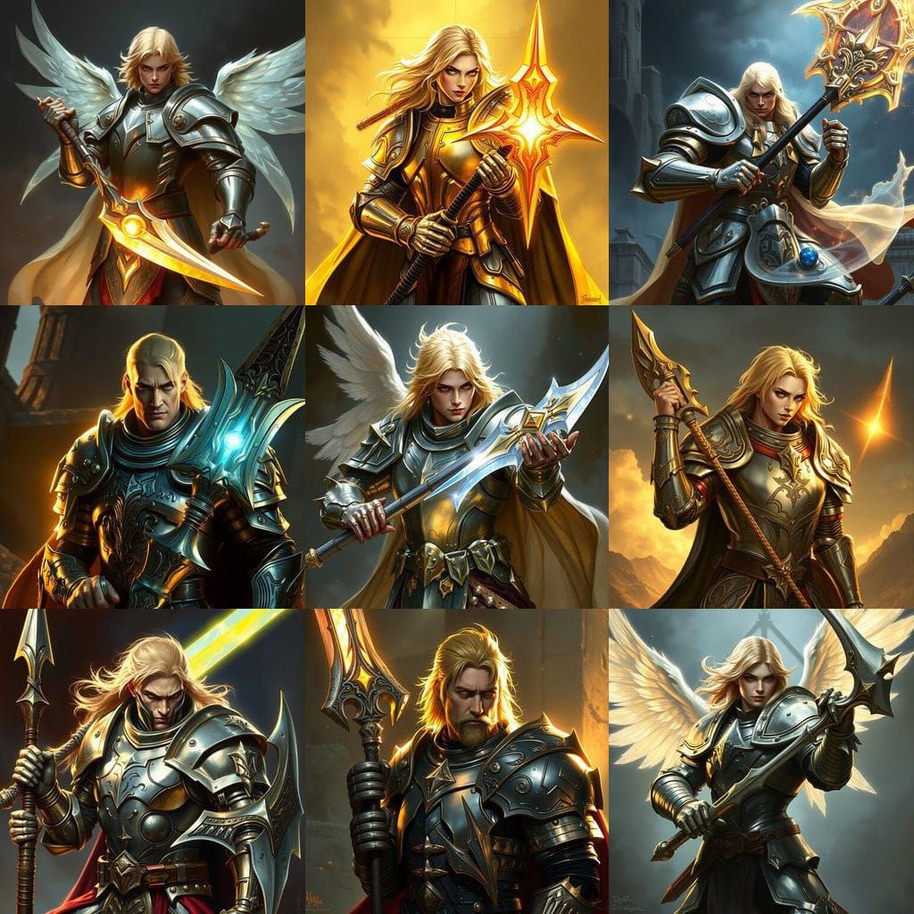 Aasimar Fighter in Mithril Armor with Magic Halberd