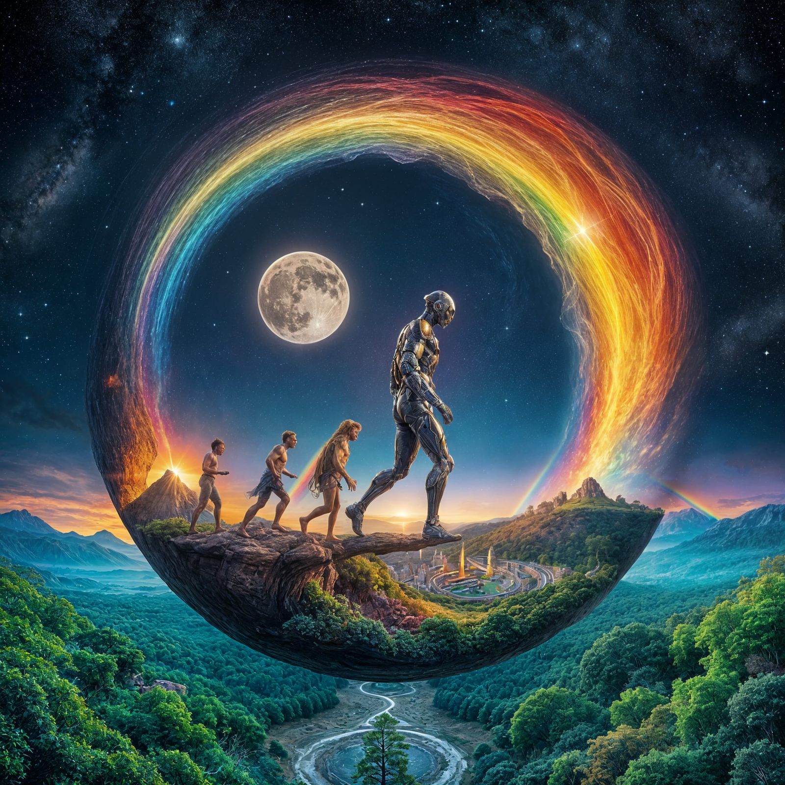 Cosmic Evolution of Humanity Through Infinity