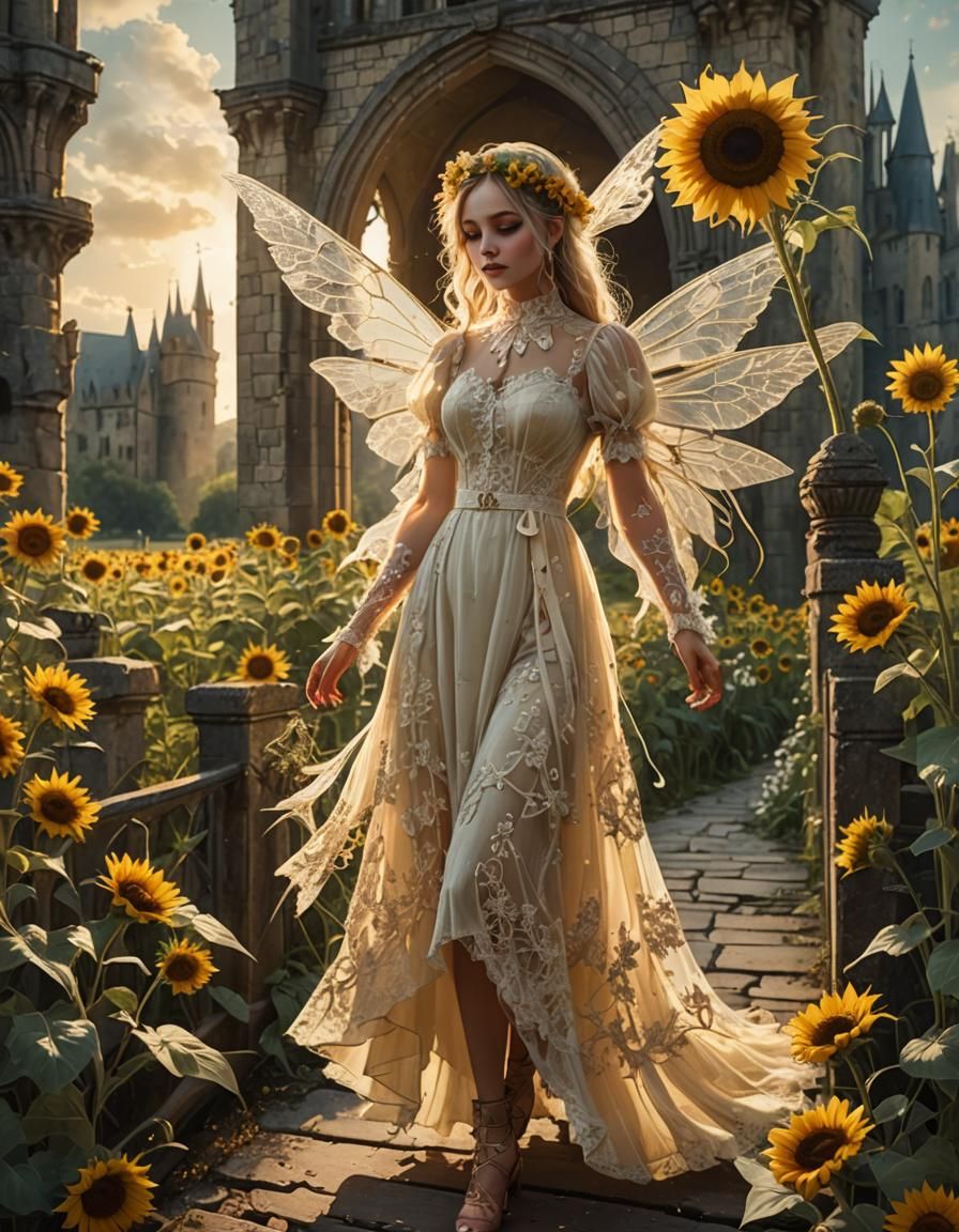 Gothic Fairy on Sunflower Bridge, Matte Painting