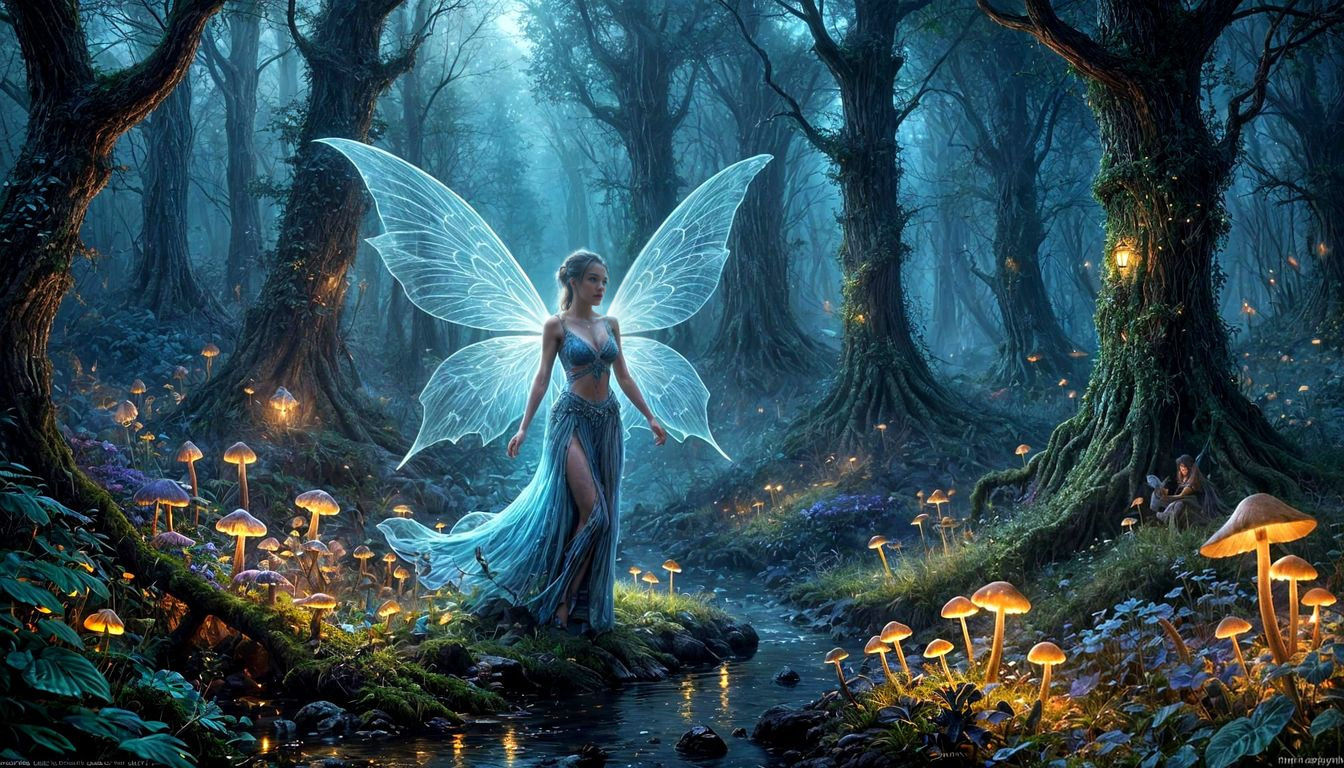 Ethereal Fairy in Mystical Forest Concept Art