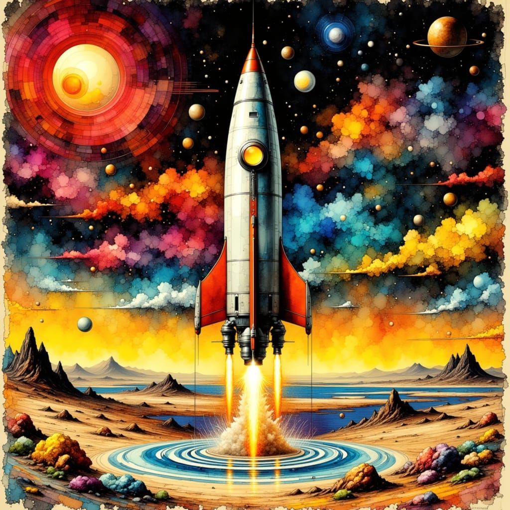 Retro Rocket Lands on Alien Planet