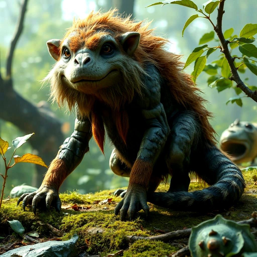 Furry Biomorph Creature in Natural Surroundings