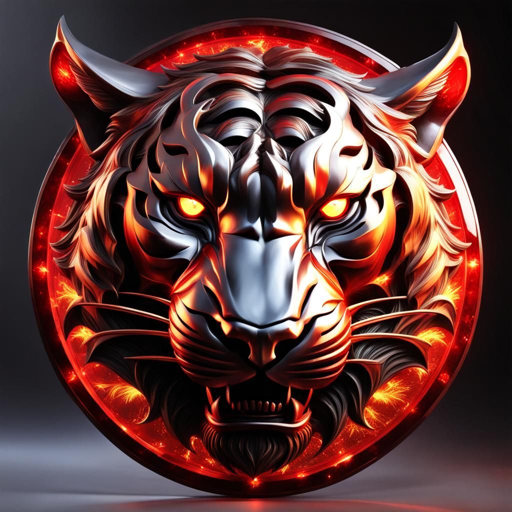 Ceramic Tiger Shield Deflecting Energy Blast