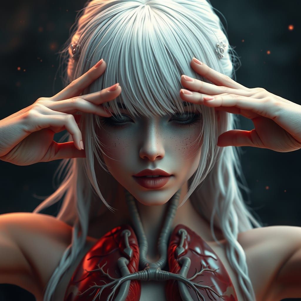 Surreal Fantasy Goddess in a Whirlwind of Color