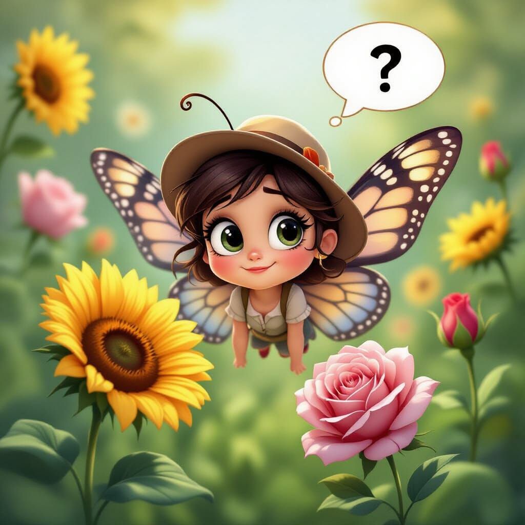 Disney Butterfly Character Faces Flower Choice