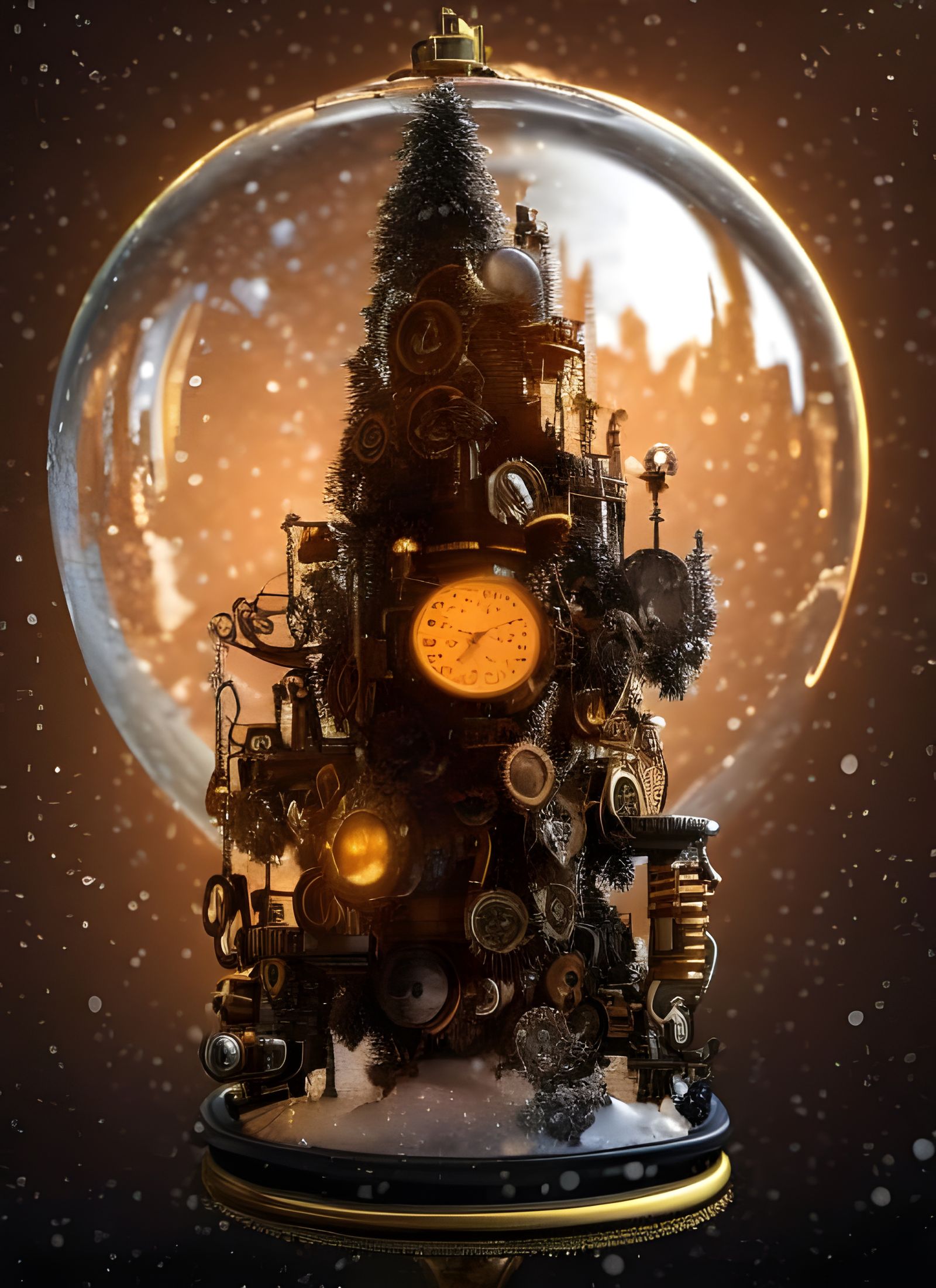 Cyberpunk Christmas Tree Snowglobe
