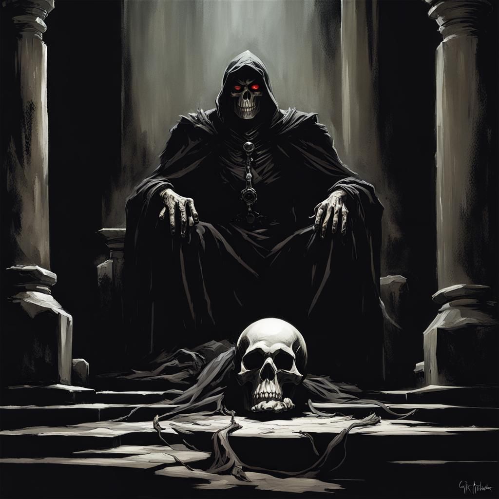 Sinister Skull King Awaits His Queen