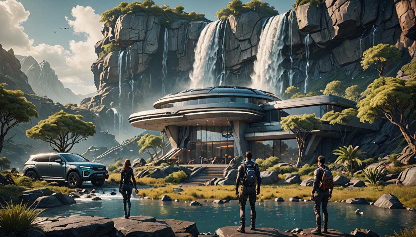 Futuristic Family Home on Alien Planet, 3D Render