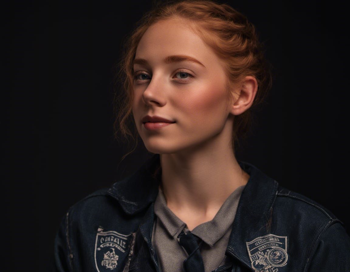 Red-Haired Girl's High School Yearbook Portrait