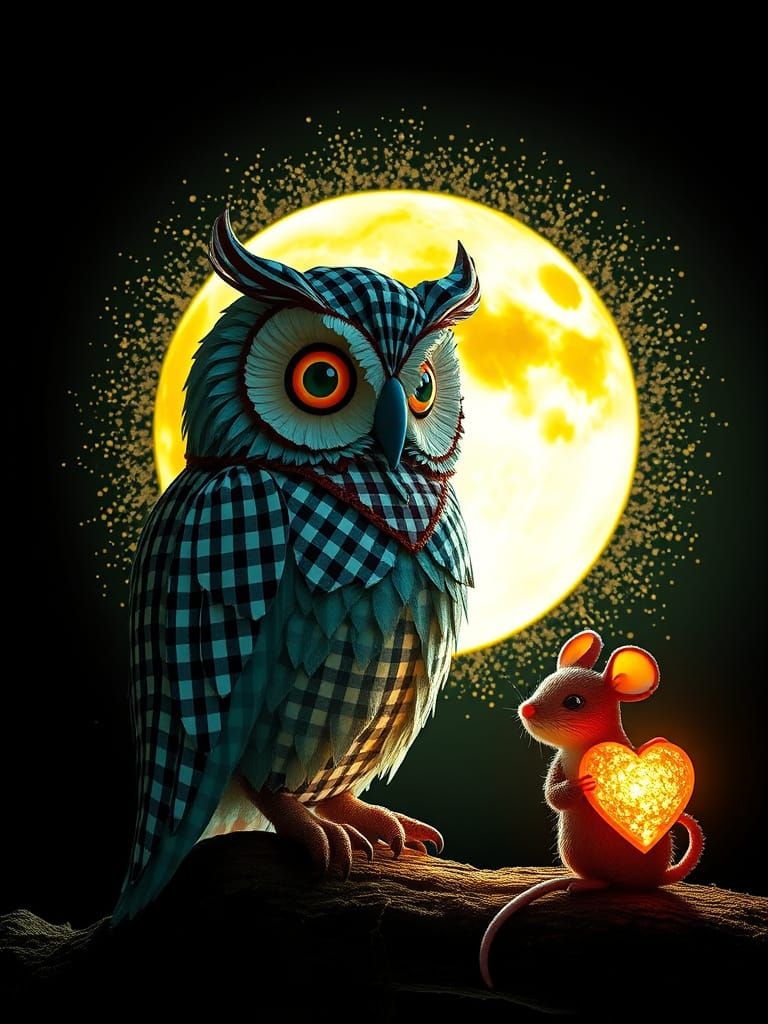 Gingham Print Owl
