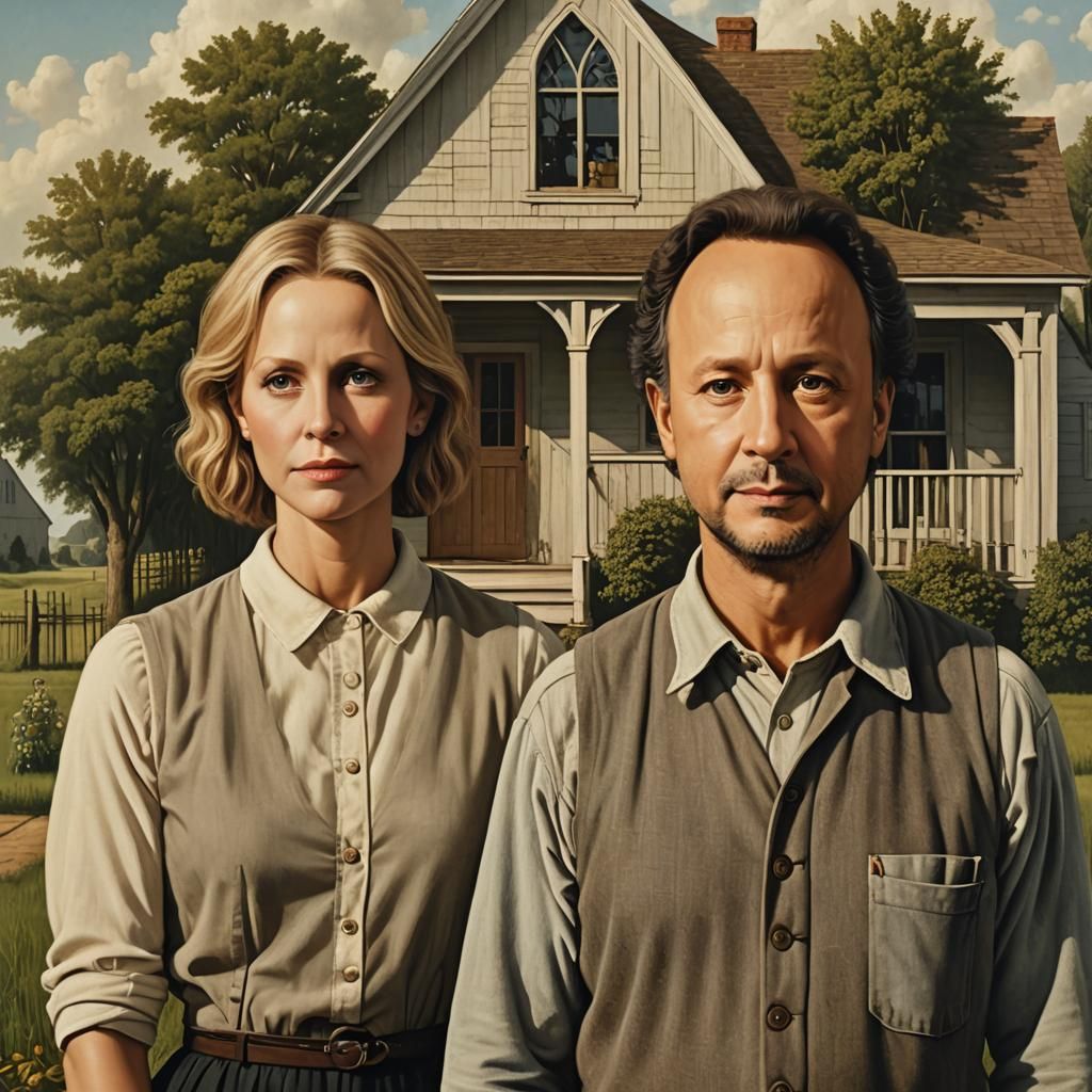 American Gothic Portrait of Harry and Sally