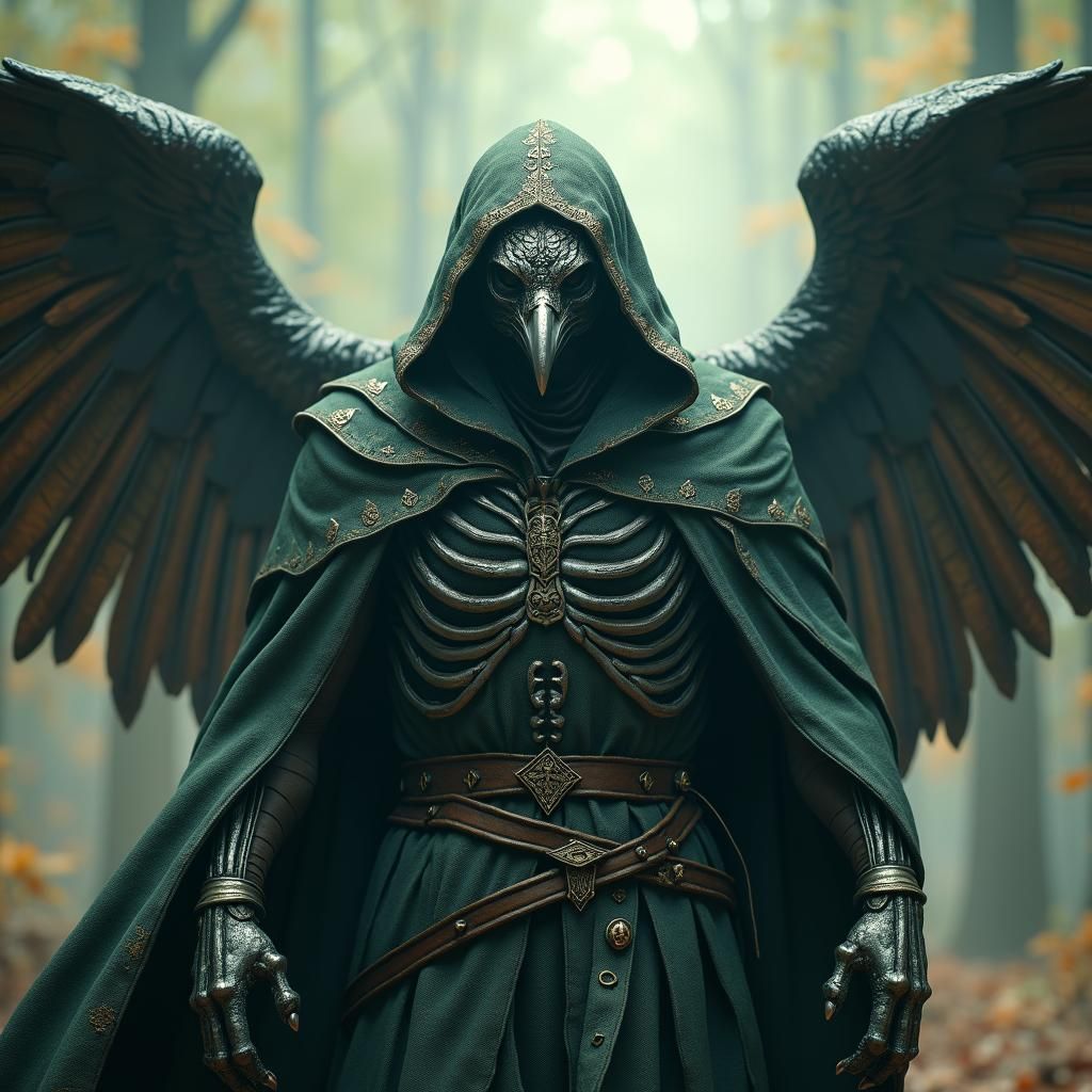 Majestic Avian Villain in Gothic Renaissance Style