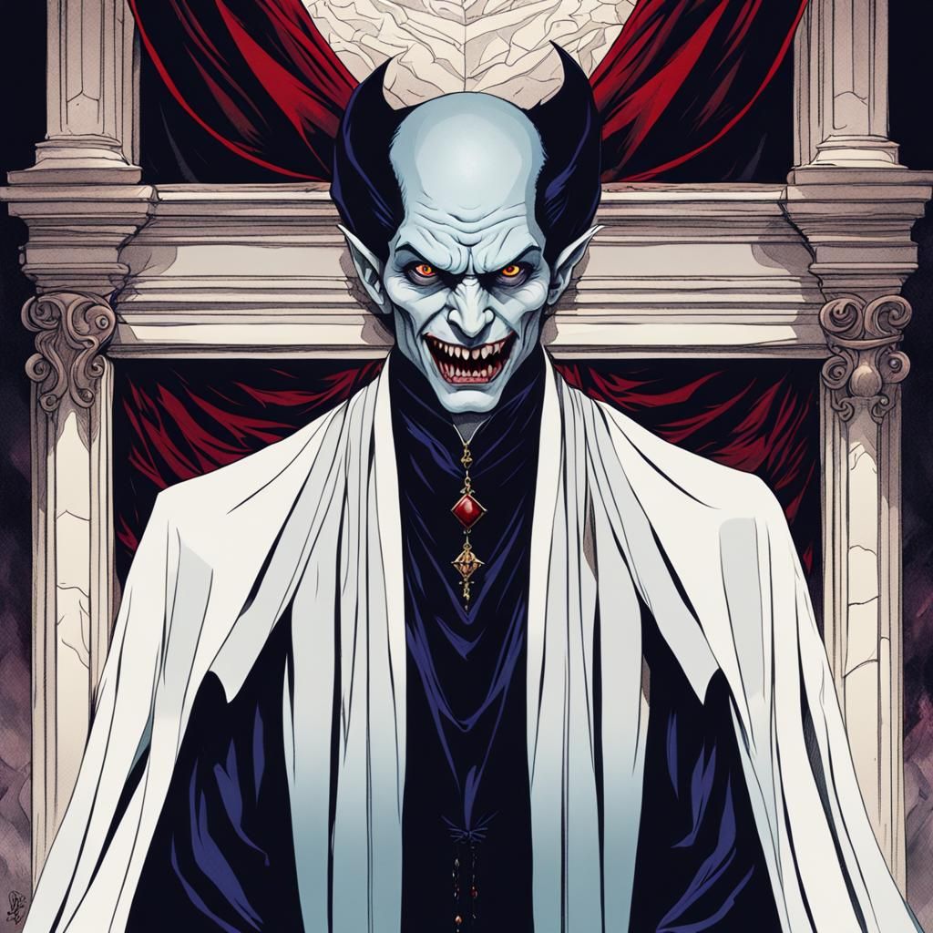 Dramatic Vampire Portrait in Dark Fantasy Style