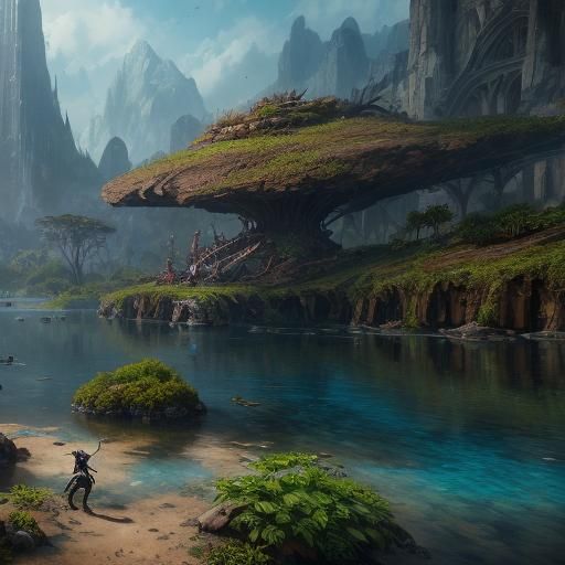 Ant Hydrating at the Gym: Detailed Matte Painting