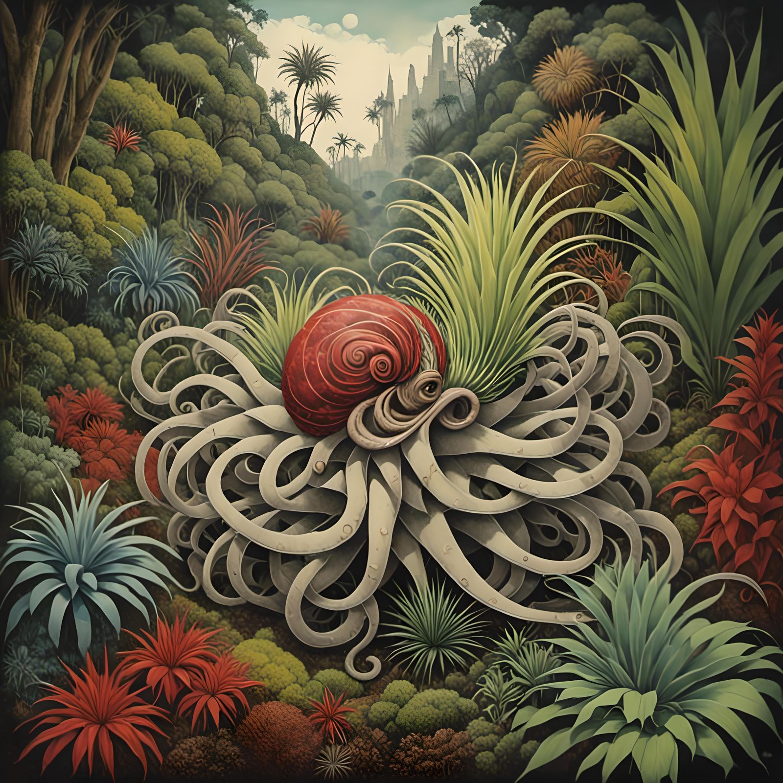 Giant Xerographica in Whimsical Cubism Style