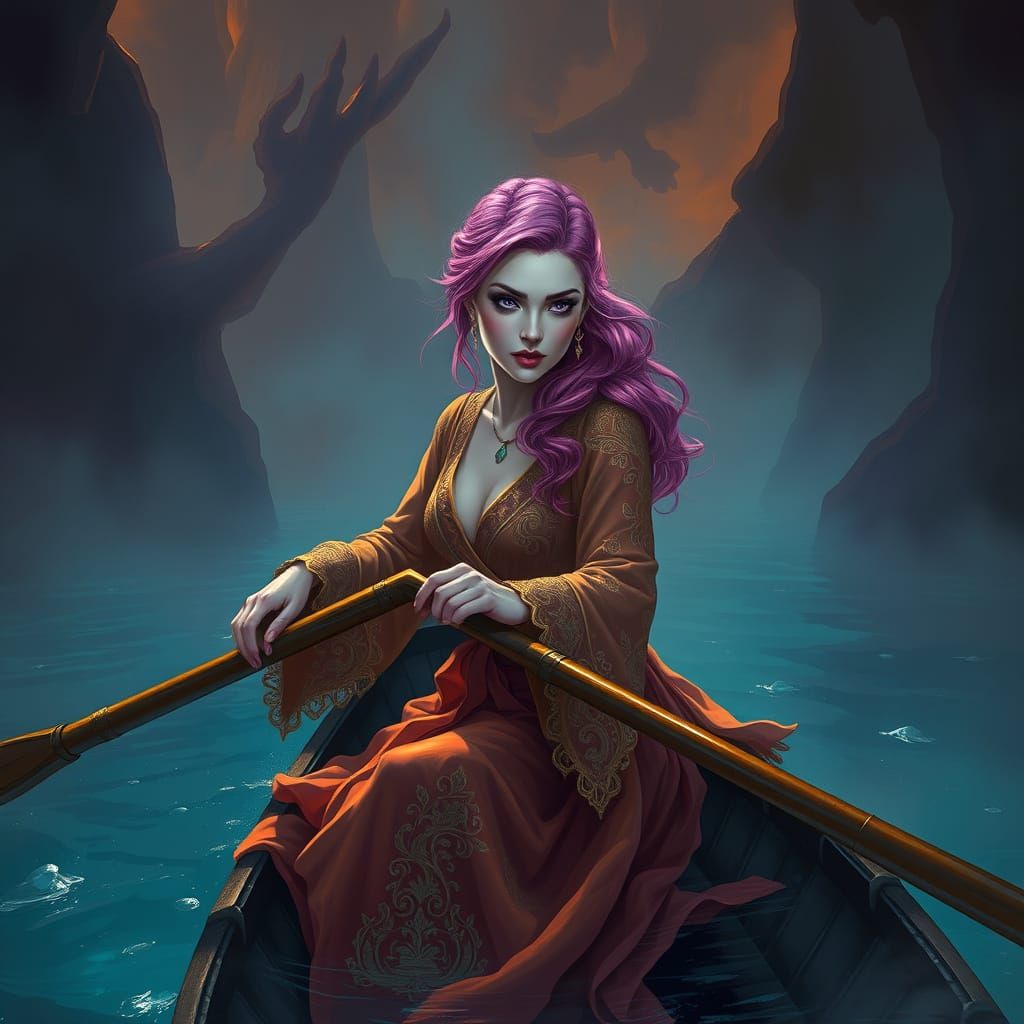 Ethereal Underworld Siren Rows through Mysterious Waters in ...