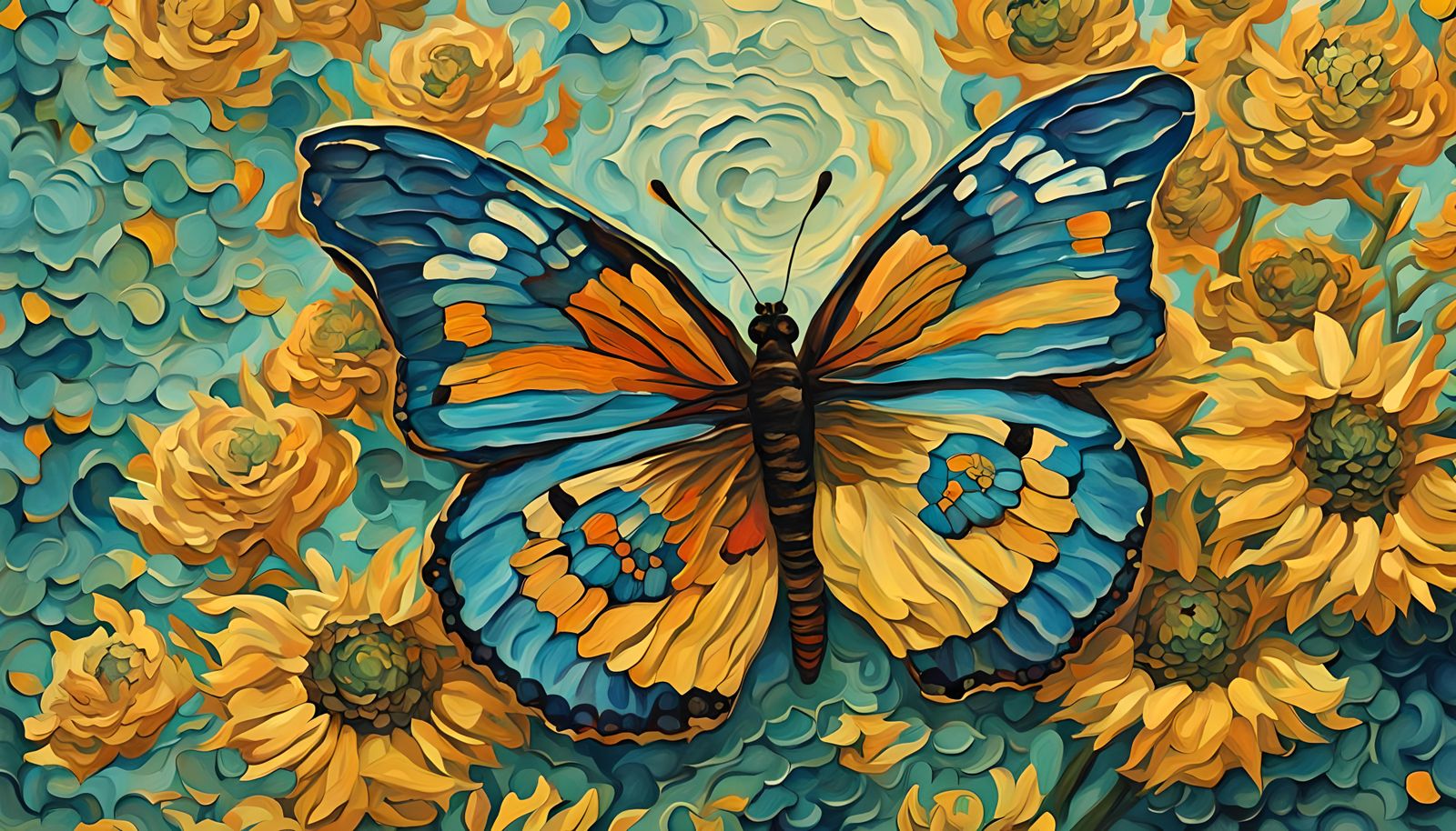 Butterfly in Van Gogh Inspired Style