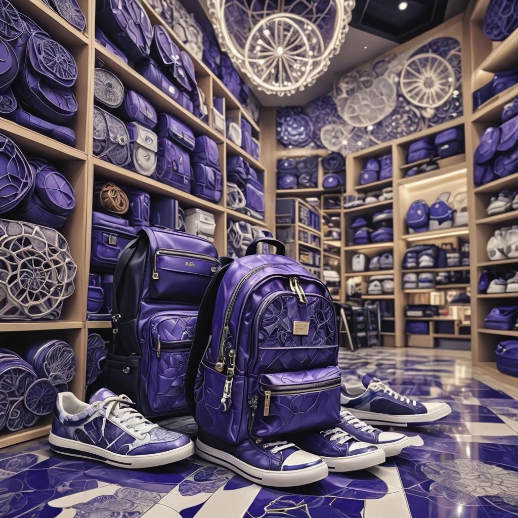 Matching  Blurple (Blue-ish Purple) Backpack & Sneakers in Store 👟